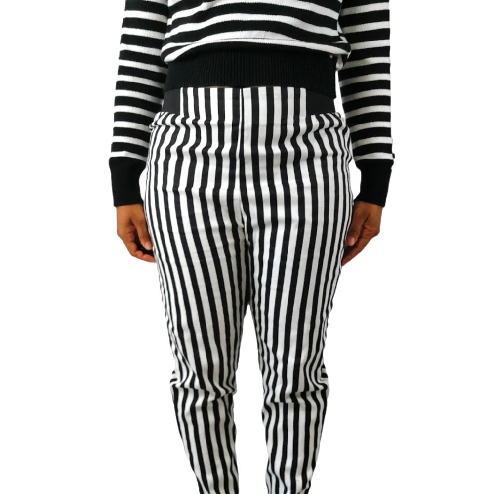 By Junkfood Black & White Strip Pants - Picture 6 of 11